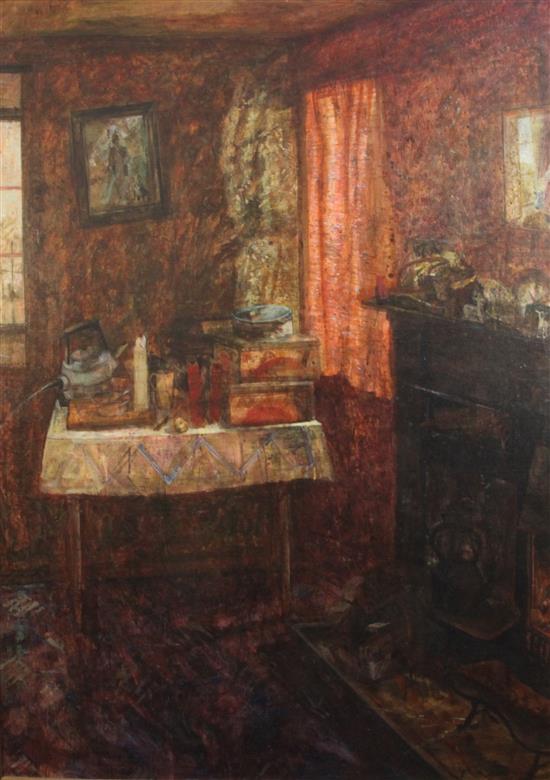 § Victoria Crowe (Scottish b.1945) Curtain Light 47.5 x 35.5in.